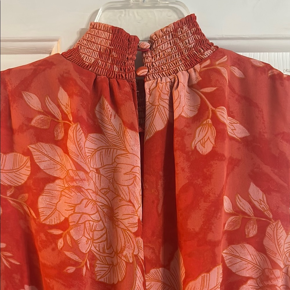 1. State Red Ruffled Floral Tiered Mini Dress Size Small - Picture 9 of 9